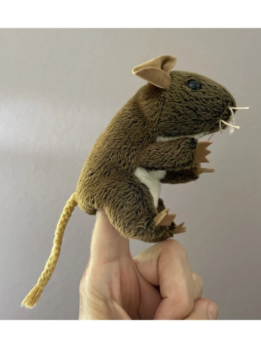 Folkmanis Mini Field Mouse Finger Puppet Plush Stuffed Animal Toy